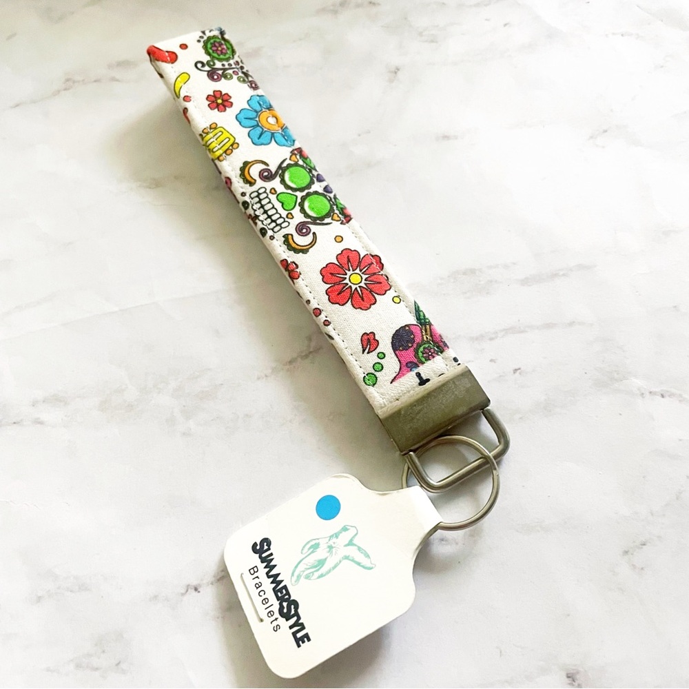 Day of the Dead Sugar Skull Wristlet Keychain